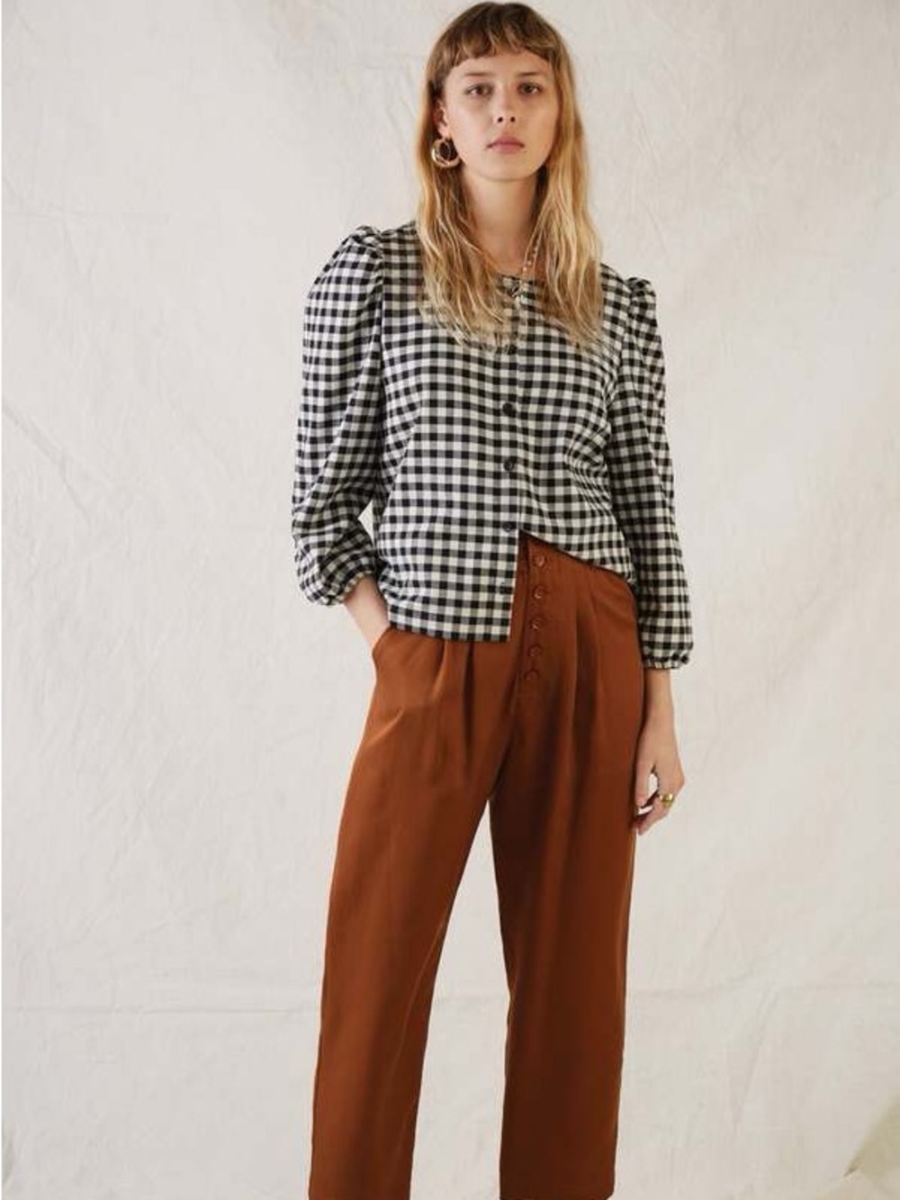 Eve Gravel Black & White Gingham Shirt